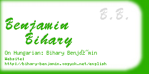 benjamin bihary business card